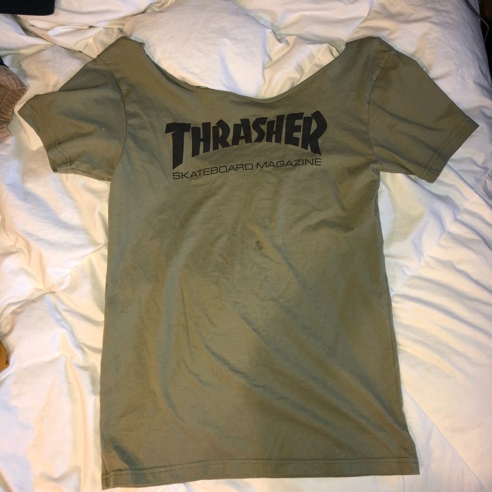 Army Green Thrasher T-shirt - Cut Neck
